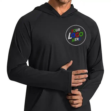 Custom Sun Hoodie with YOUR Logo! (UPF Protection) - Hilltop Packs LLC